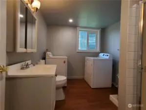 Bathroom downstairs with Laundry