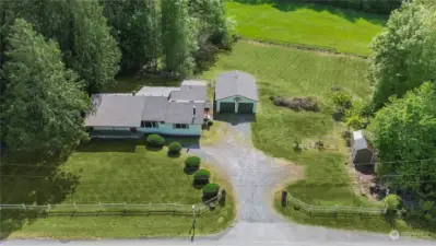 Overhead view of the property