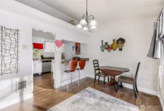 Dining space right off the kitchen and living space, perfect for hosting guests.