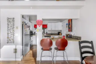 Space for a couple counter height stools for less formal dining.