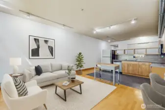 Virtually staged living room
