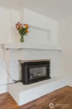 Gas fireplace.
