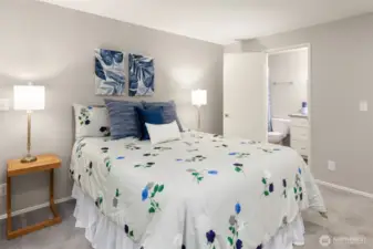 This lower level bedroom has Jack & Jill entry into downstairs bathroom