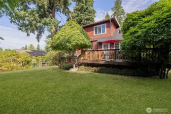 Mature landscape surrounds the yard providing loads of privacy.
