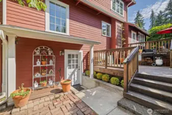 Convenient back access door to the lower level could be separate living space for rental or multi-generational living (ADU).