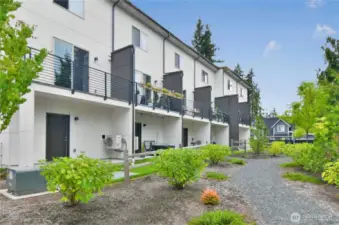 Semi-private yard space and patio
