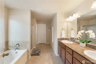 Primary bath with double sinks