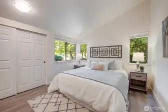 Primary Bedroom with great vaulted ceiling