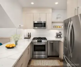 Kitchen virtually staged.