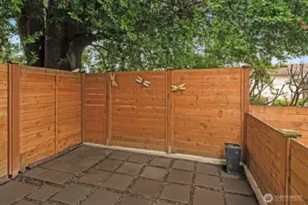 Generous sized patio just off kitchen.