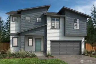 Artist Rendering Exterior Elevation Style D.