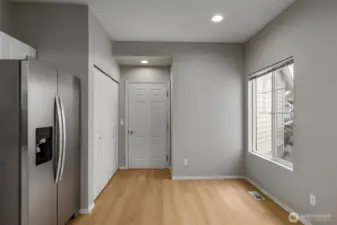 Flex area in kitchen - perfect for a small table or additional pantry storage