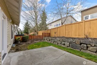 Fully fenced, low maintenance backyard
