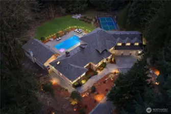 Grass added digitally where lawn was re-seeded.