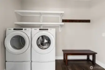 Laundry room in daylight basement