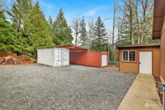 Super great secure storage units with covered parking area.