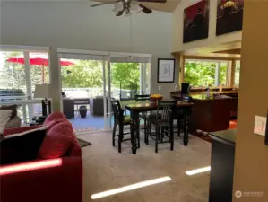 The dining area off of the kitchen and deck.