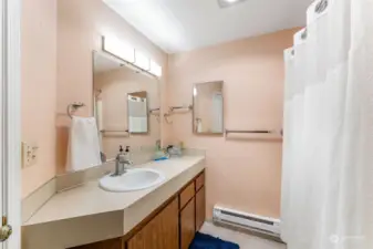 Guest bathroom with tub