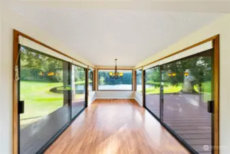 Bringing the outside in this stunning dining area or reading nook.