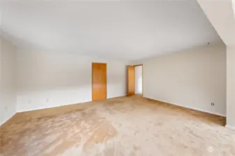 Primary bedroom with stunning lake views.