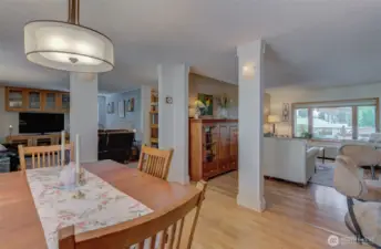 Dining room flows into living room, kitchen and family room!