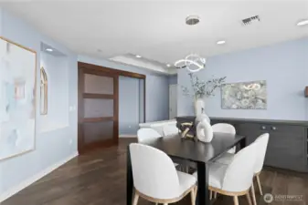Dining and doorway to office.