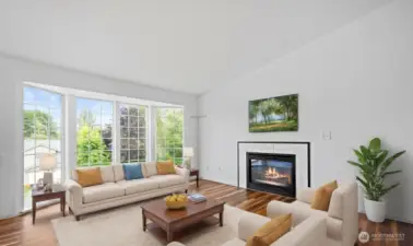 Light filled living room - virtually staged.