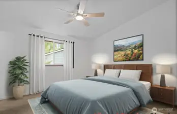 Primary bedroom - virtually staged.