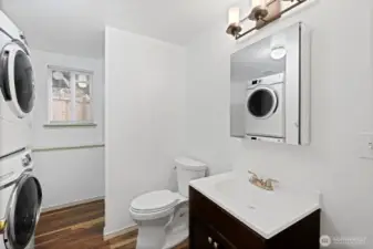 Downstairs 3/4 bath and laundry.