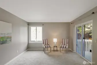 The condo has new windows through out that let in plenty of light - including through the new sliding doors.