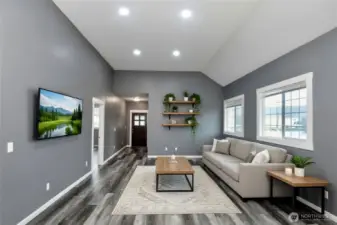 Virtually staged livingroom