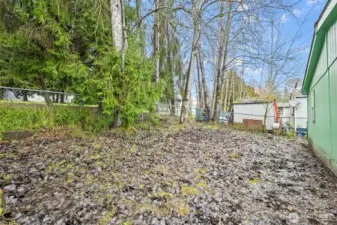 fully fenced back yard