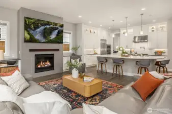 Living room opens to kitchen and dining area, offering the perfect entertaining and gathering spaces