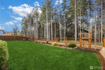 Backyard with HOA common area/open space beyond your fence.