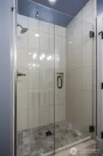 With shower.