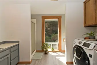 Bathroom with shared utility room