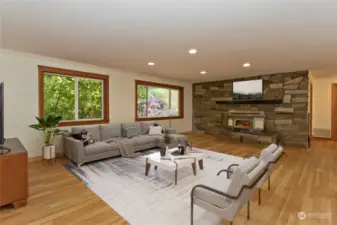 Virtually staged living room