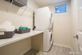 Large walk in laundry room.  Washer and dryer are not included but the space fits full size appliances.