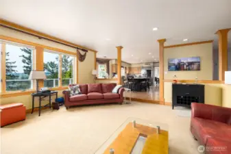 Family room looking toward the kitchen.
