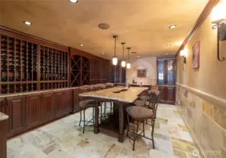 Tasting room in the wine cellar
