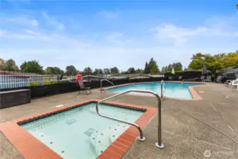 The park features a clubhouse, shared meeting spaces, a pool and access to walking trails