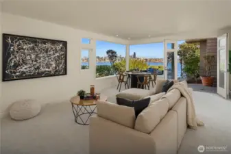 The lower level is a daylight basement with double doors leading out to the view patio. Of course the views are amazing down here as well.