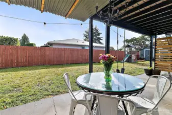Covered patio area
