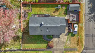 Huge fully fenced yard with RV parking