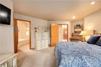 Primary bedroom with attached bath.