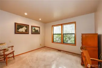 Second bedroom has window looking towards front of home.