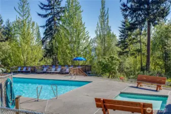 Pool and jacuzzi at the clubhouse.