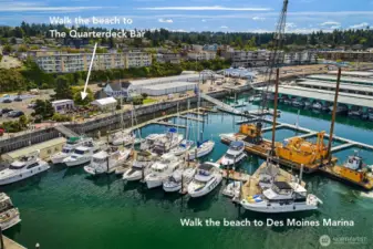 Just steps away from Des Moines Marina.