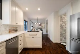Kitchen view to family room
