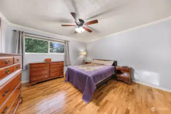 Larger front bedroom.  Real hardwood flooring on upper level.